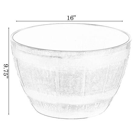 Gardenised Brown Outdoor Rustic Half Barrel Flower Garden Planter Bowl, Plastic, Medium QI004113.M